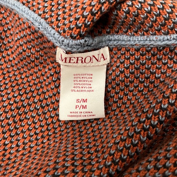 EUC Hooded Multicolor Poncho Sweater - Picture 6 of 6